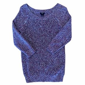 Ann Taylor Red White Blue Marled Crew Neck Sweater